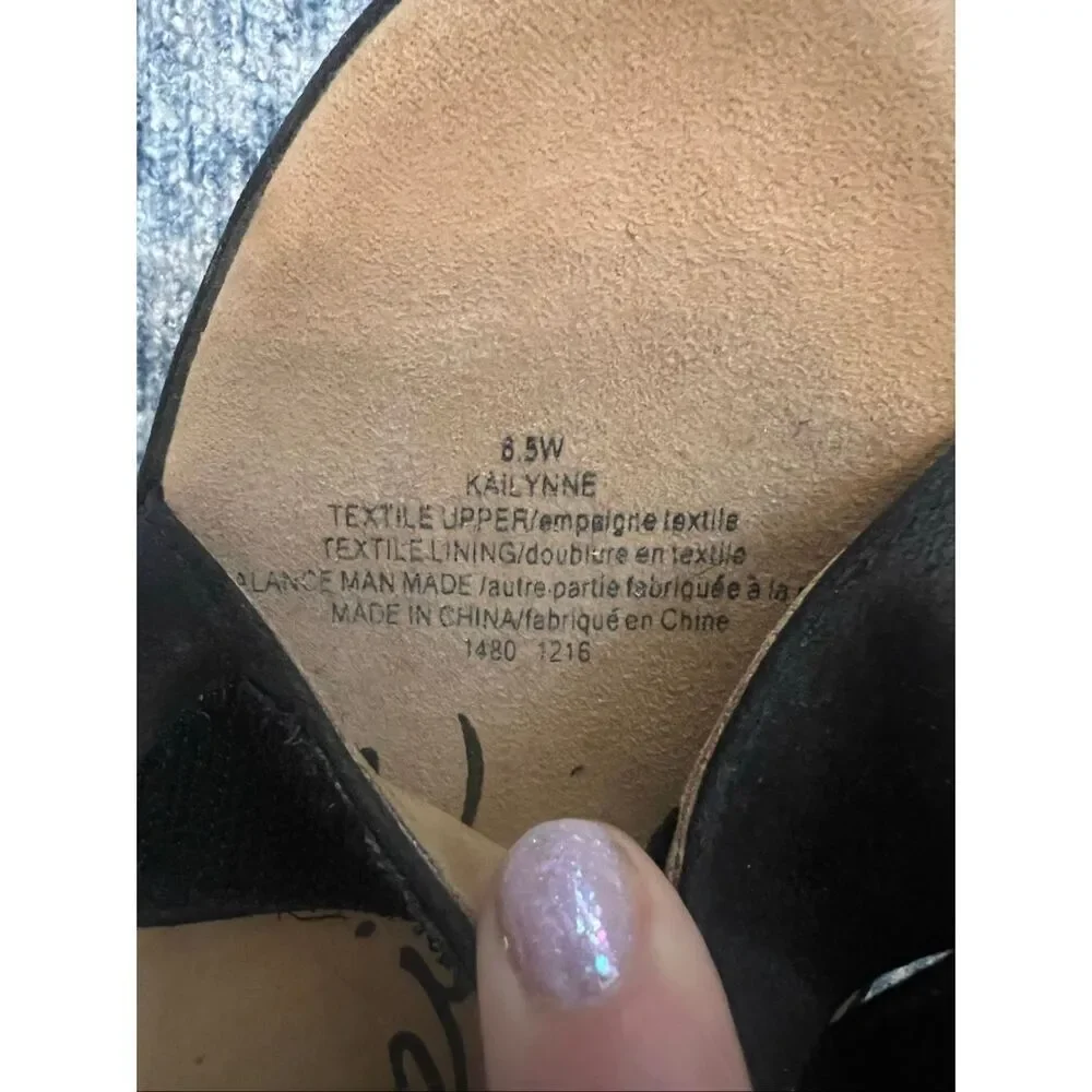 Easy Spirit Black Kaylynn Adjustable Ankle Top Strap Wedge Sandals 6.5 Wide